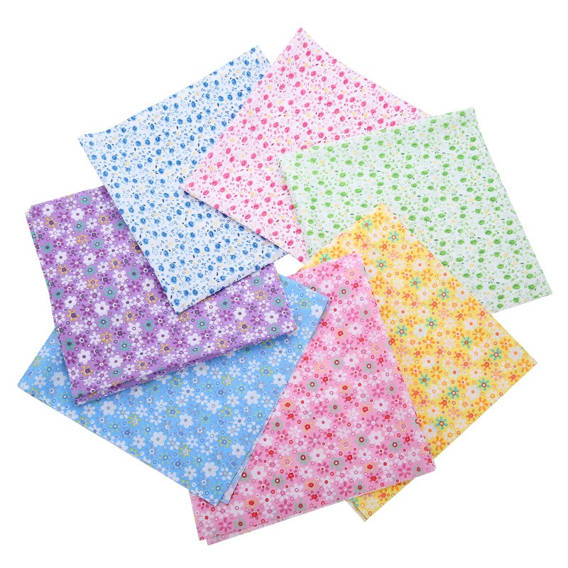 Antetek 7Pcs 20" x 20" Cotton Fabric DIY Making Supplies Quilting Patchwork Fabric Fat Quarter Bundles DIY for Quilting Cotton Patchwork Cushions (Mix Flowers, 20" x 20") - Image 1
